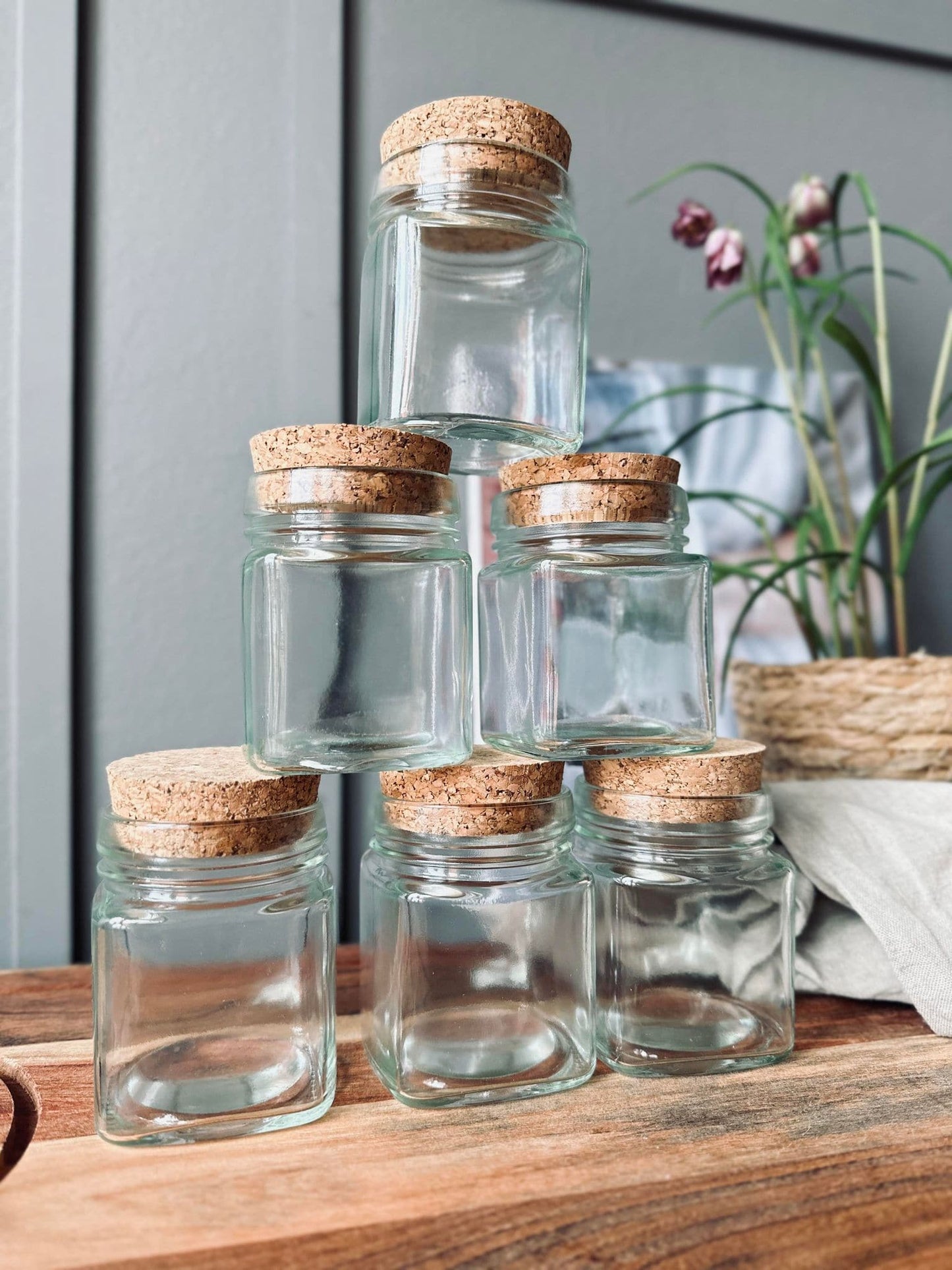 Krydderiglas m. kork 160ml – pakke med 6 stk - VIAMAJA.DK