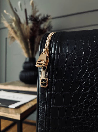 Kuffert sæt af 2 stk - Black Croco - VIAMAJA.DK