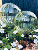Kugler i grøn glas - Sæt af 2 stk til vanding af blomster