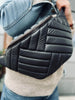Læder bumbag  STRIPE - Blød lammeskind