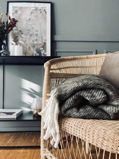 Lækker varm plaid - Meleret brun - VIAMAJA.DK