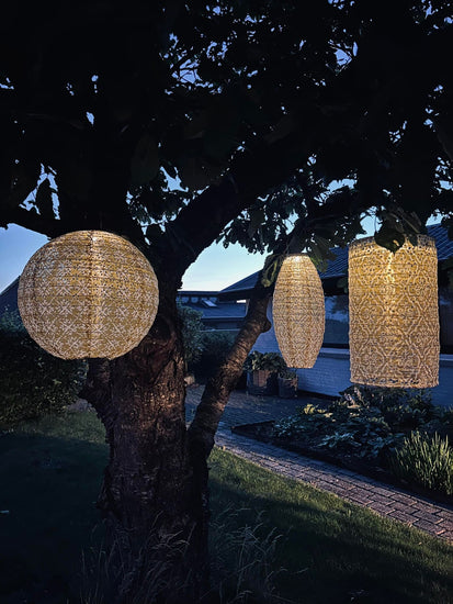 Lampe cylinder med solceller - SUMMER WHITE - VIAMAJA.DK