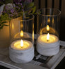 Lanterne marmor look - Sæt med 2 Stk
