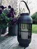 Lanterne med solceller Rattan Høj – Grå