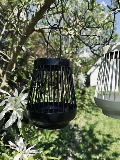 Lanterne med solceller - Sort metal - VIAMAJA.DK