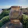 Lanterne - Rillet glas Brown
