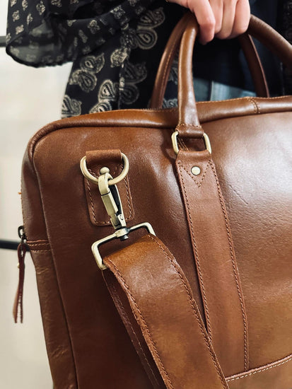 Laptop Cognac - Soft leather Unisex - VIAMAJA.DK
