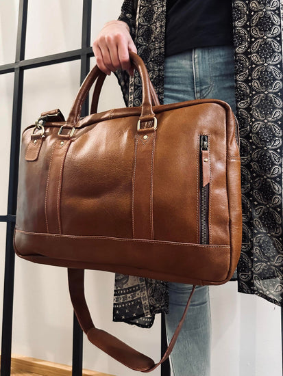 Laptop Cognac - Soft leather Unisex - VIAMAJA.DK