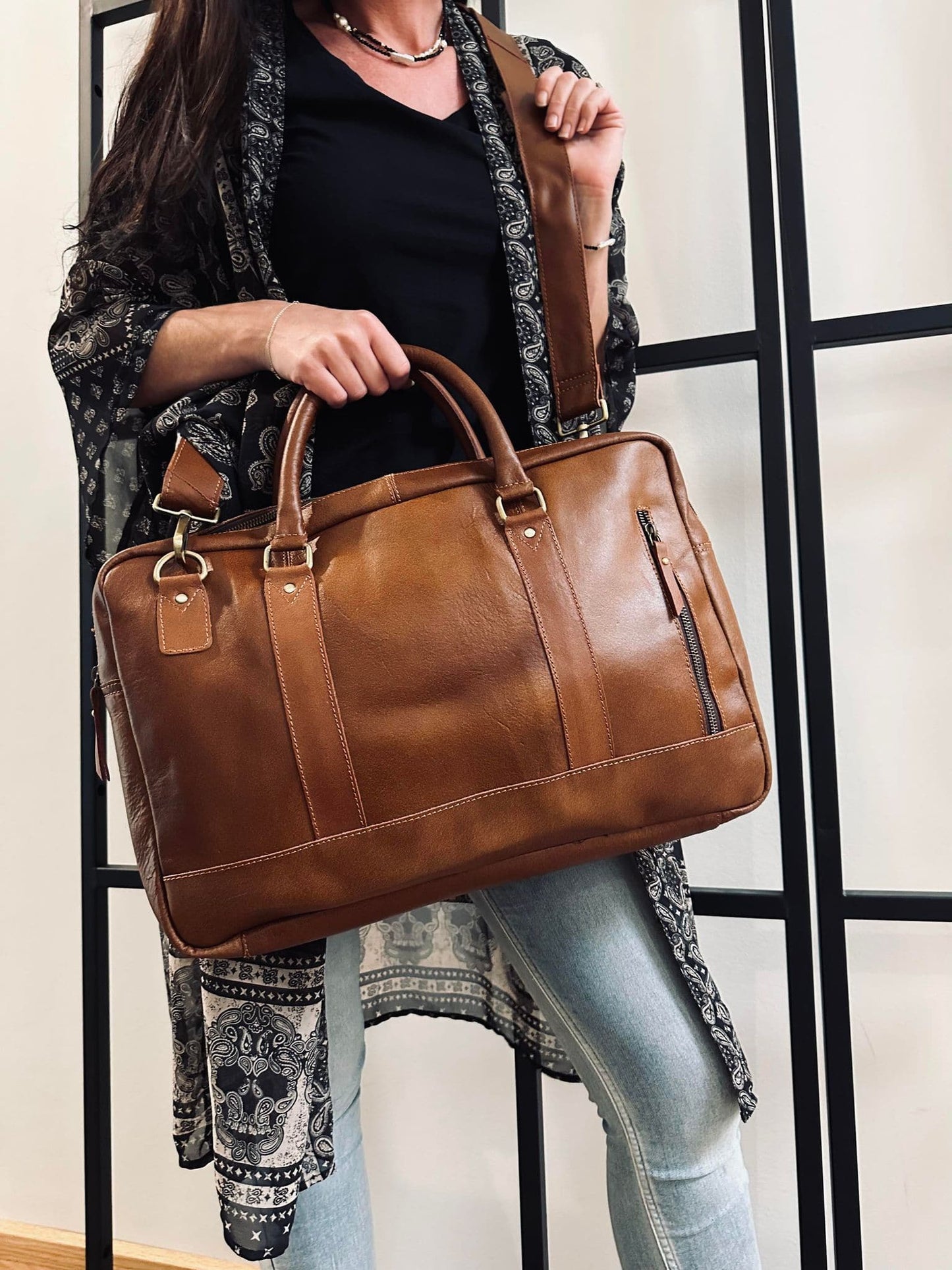 Laptop Cognac - Soft leather Unisex - VIAMAJA.DK