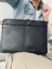 Laptop sleeve - BLACK LEATHER