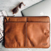 Laptop sleeve Cognac leather