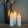 LED Bloklys Hvid 3 stk Inkl. fjernbetjening - Flad top