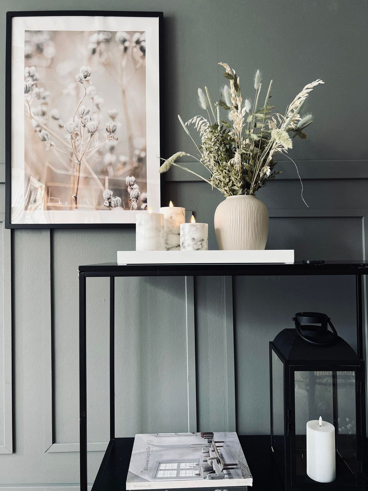 LED Bloklys Marmor - 3 stk med fjernbetjening - VIAMAJA.DK