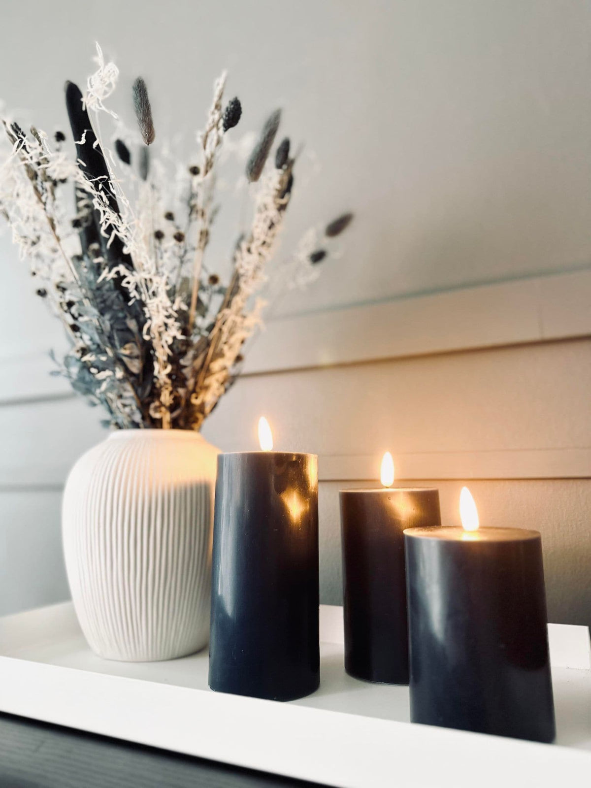 LED Bloklys / NAVY 3 stk – Inkl. fjernbetjening - VIAMAJA.DK