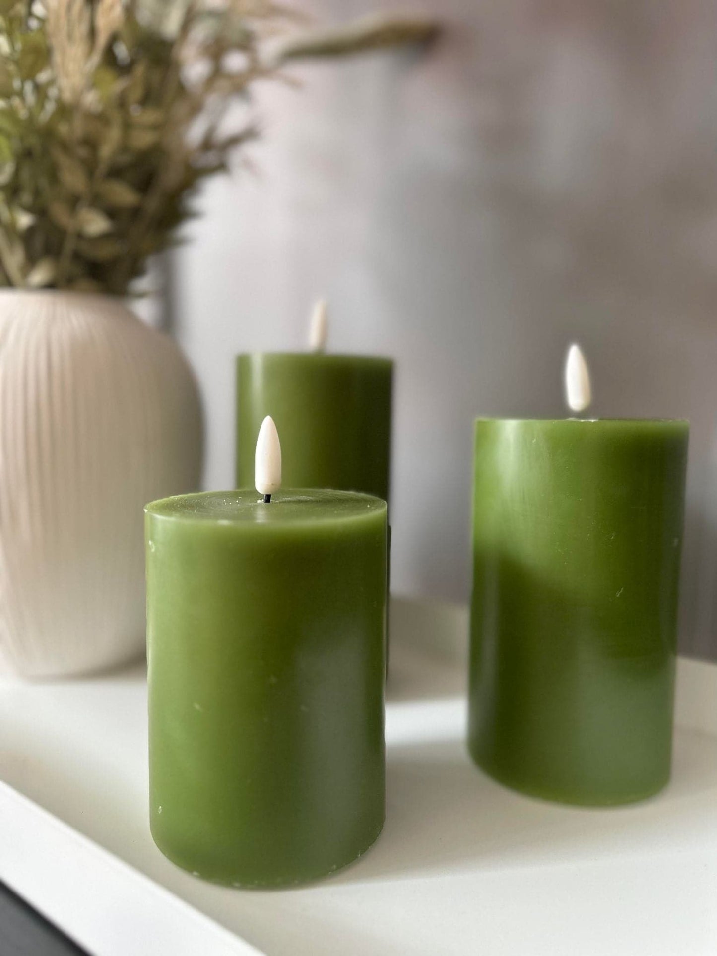 LED Bloklys / Oliven 3 stk – Inkl. fjernbetjening - VIAMAJA.DK