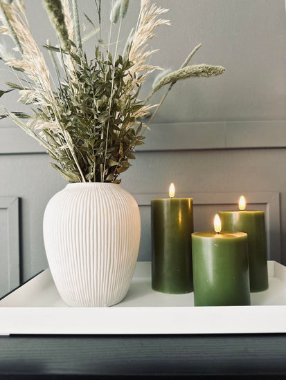 LED Bloklys / Oliven 3 stk – Inkl. fjernbetjening - VIAMAJA.DK