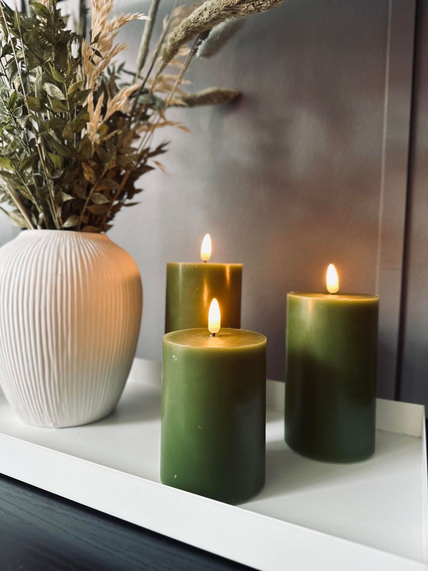 LED Bloklys / Oliven 3 stk – Inkl. fjernbetjening - VIAMAJA.DK