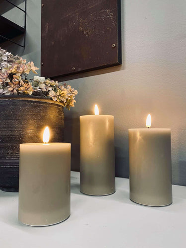 LED Bloklys / Sand –  3 stk. Lys – Inkl. fjernbetjening