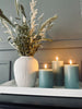 LED Bloklys / Sea blue 3 stk. Inkl. fjernbetjening