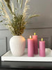 LED Bloklys / VIOLET 3 stk – Inkl. fjernbetjening