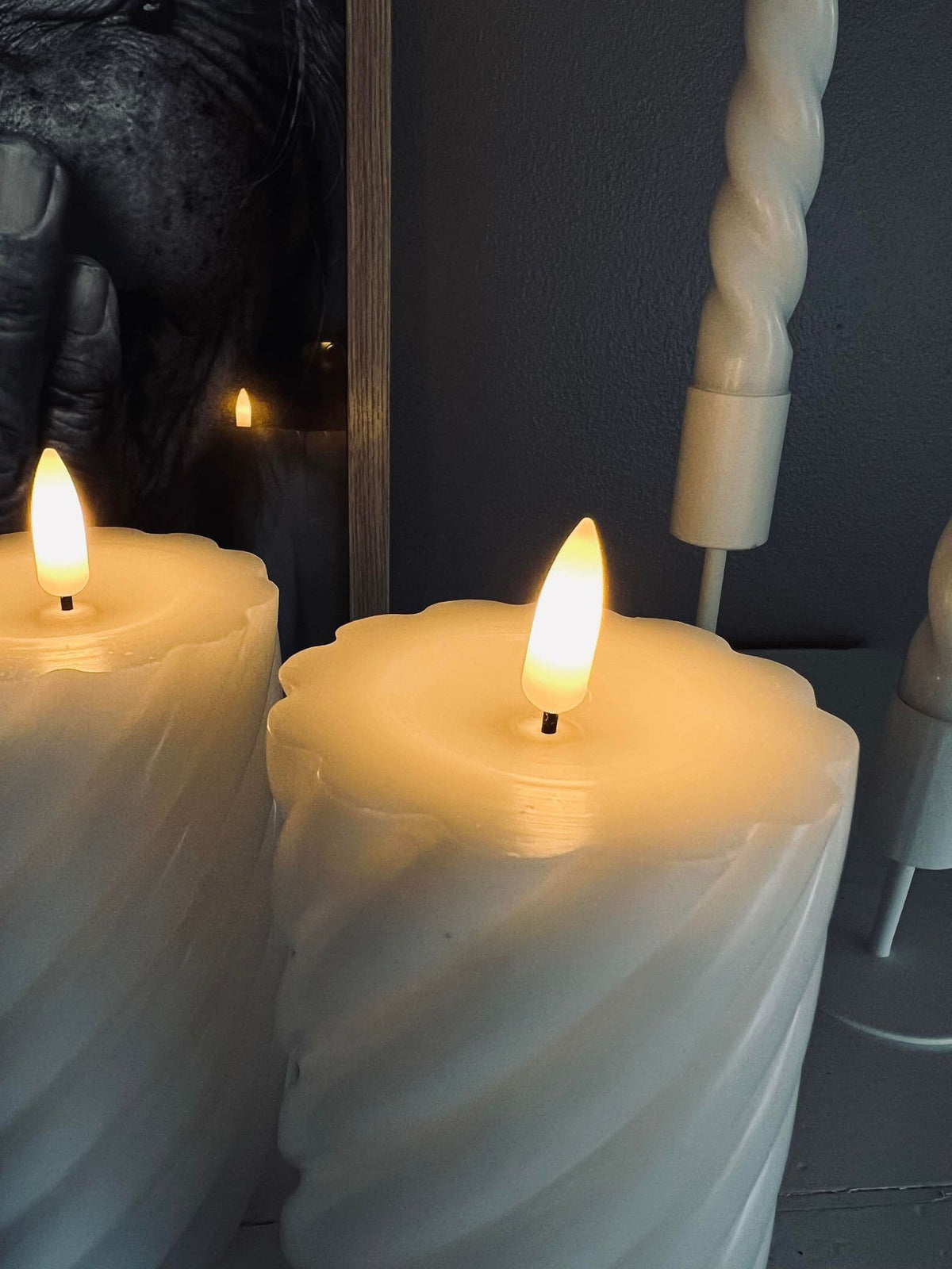 LED Lyspakke med 4 Lys og fjernbetjening - Hvid - VIAMAJA.DK