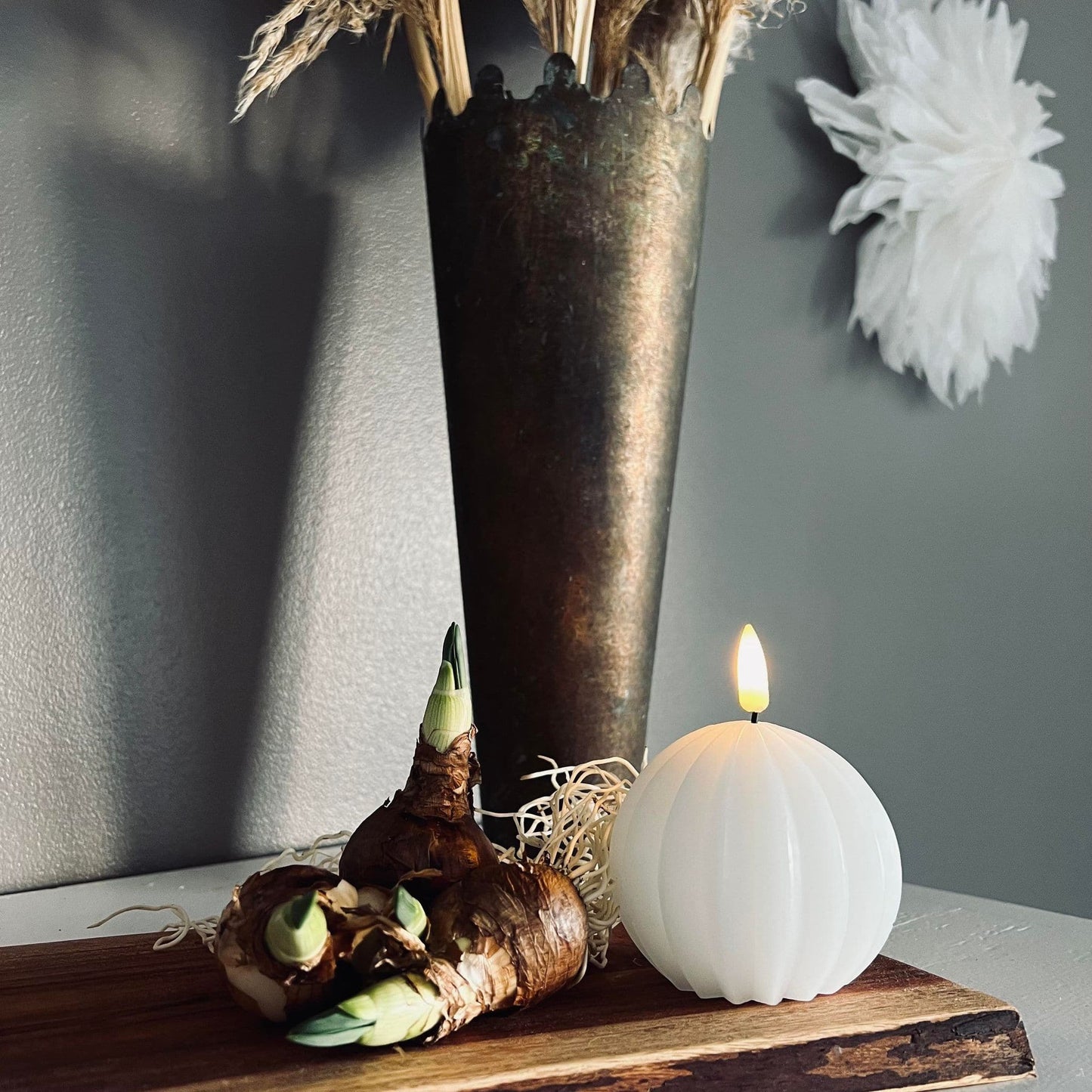 LED Rillet Kugle Lys Ø8 X 8 - Lille - VIAMAJA.DK