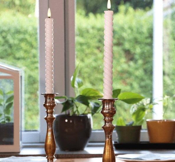 LED snoet kronelys – 2 stk Hvid 25cm - VIAMAJA.DK