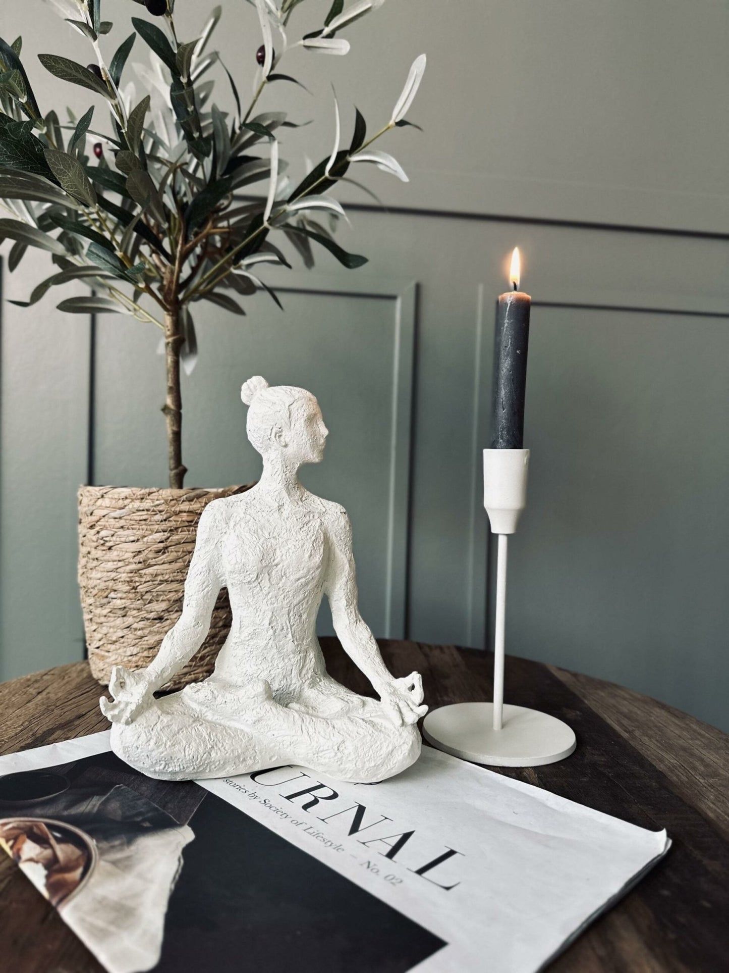 Lysestage – Beige 19 cm - VIAMAJA.DK