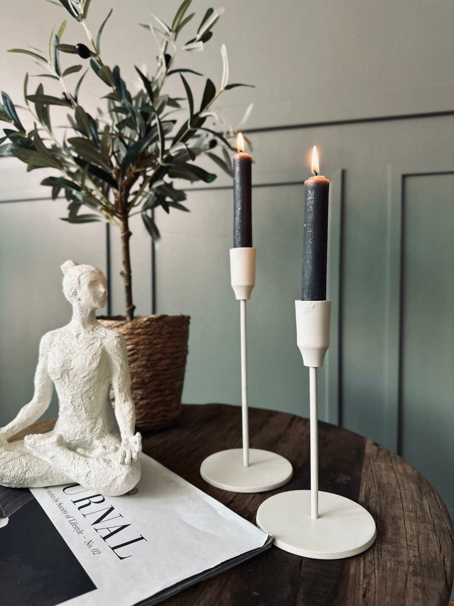 Lysestage – Beige 19 cm - VIAMAJA.DK