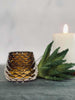 Lysestage glas kogle - Brown