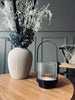 Lysestage / lanterne til fyrfad m. hank - Klar glas
