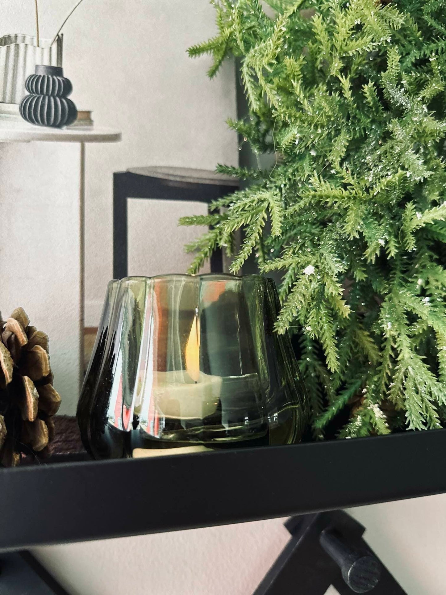 Lysestage til fyrfadslys - Grøn - VIAMAJA.DK