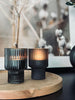 Lysestage vendbar glas - Black Mix