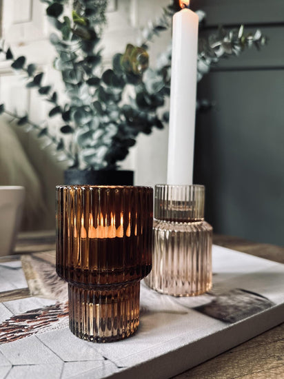 Lysestage vendbar glas - Brown - VIAMAJA.DK