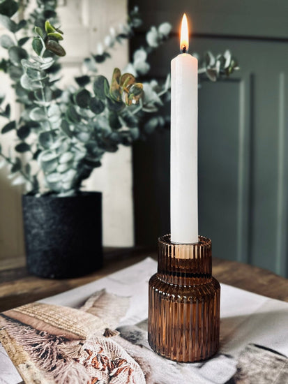 Lysestage vendbar glas - Brown - VIAMAJA.DK