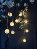 Lyskæde deko med 10 led kugler - batteriboks