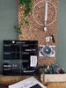 Magnetisk ugetavle 45x45 cm Sort glas