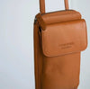 Mobil crossbody FREJA Cognac,  Cognac skind
