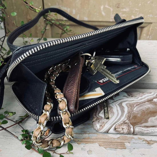 Mobil crossbody FREJA - Vintage blue - VIAMAJA.DK