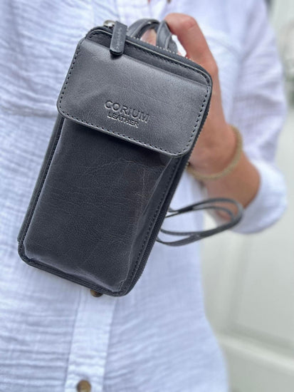 Mobil crossbody FREJA - Vintage blue - VIAMAJA.DK