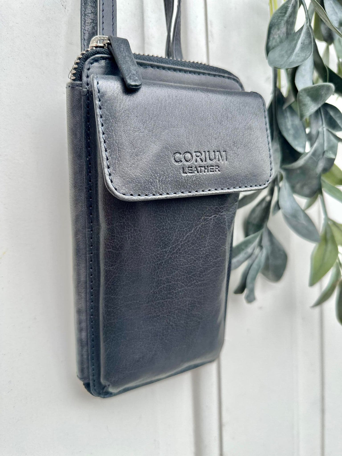 Mobil crossbody FREJA - Vintage blue - VIAMAJA.DK