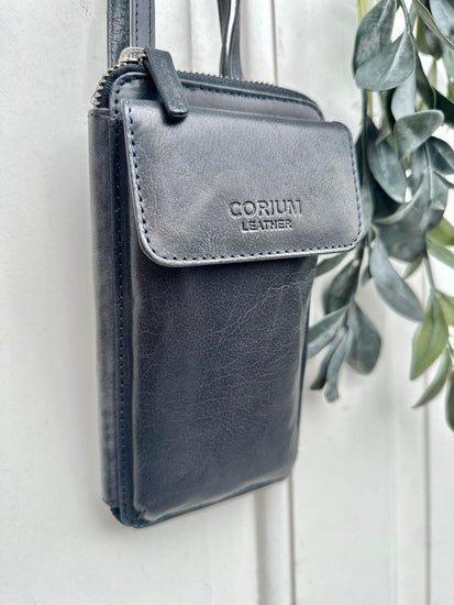 Mobil crossbody FREJA - Vintage blue - VIAMAJA.DK