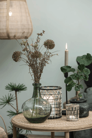 Mundblæst Glasballon - grønt glas - VIAMAJA