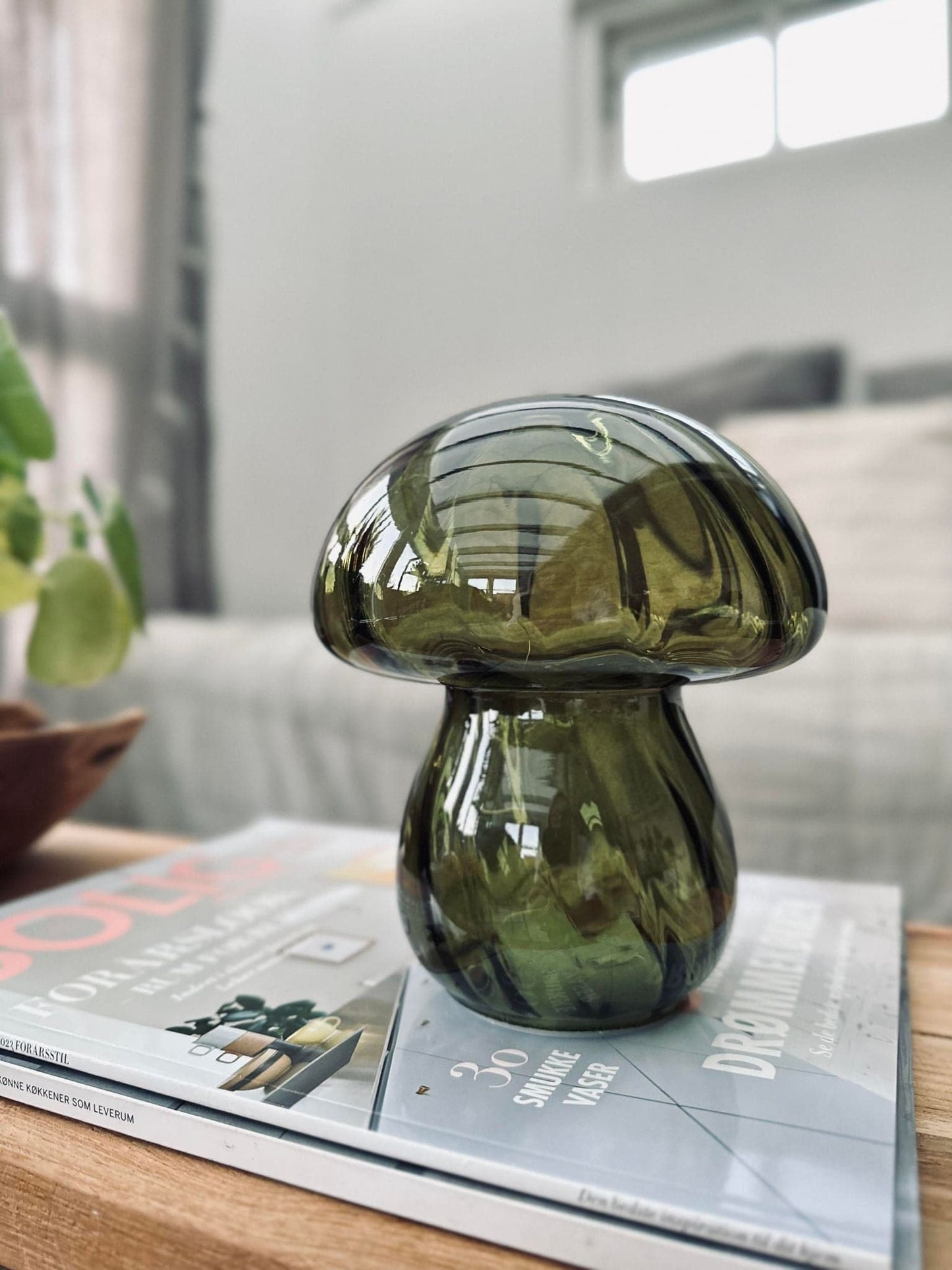 MUSHROOM Lampe med LED 15cm – Grøn - VIAMAJA.DK