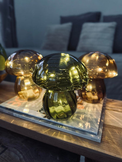 MUSHROOM Lampe med LED 15cm – Lys brun - VIAMAJA.DK