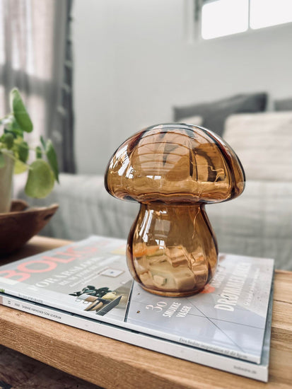 MUSHROOM Lampe med LED 15cm – Lys brun - VIAMAJA.DK