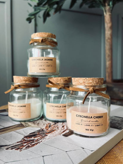 Myggelys i lille glas - Citronella mix - VIAMAJA.DK