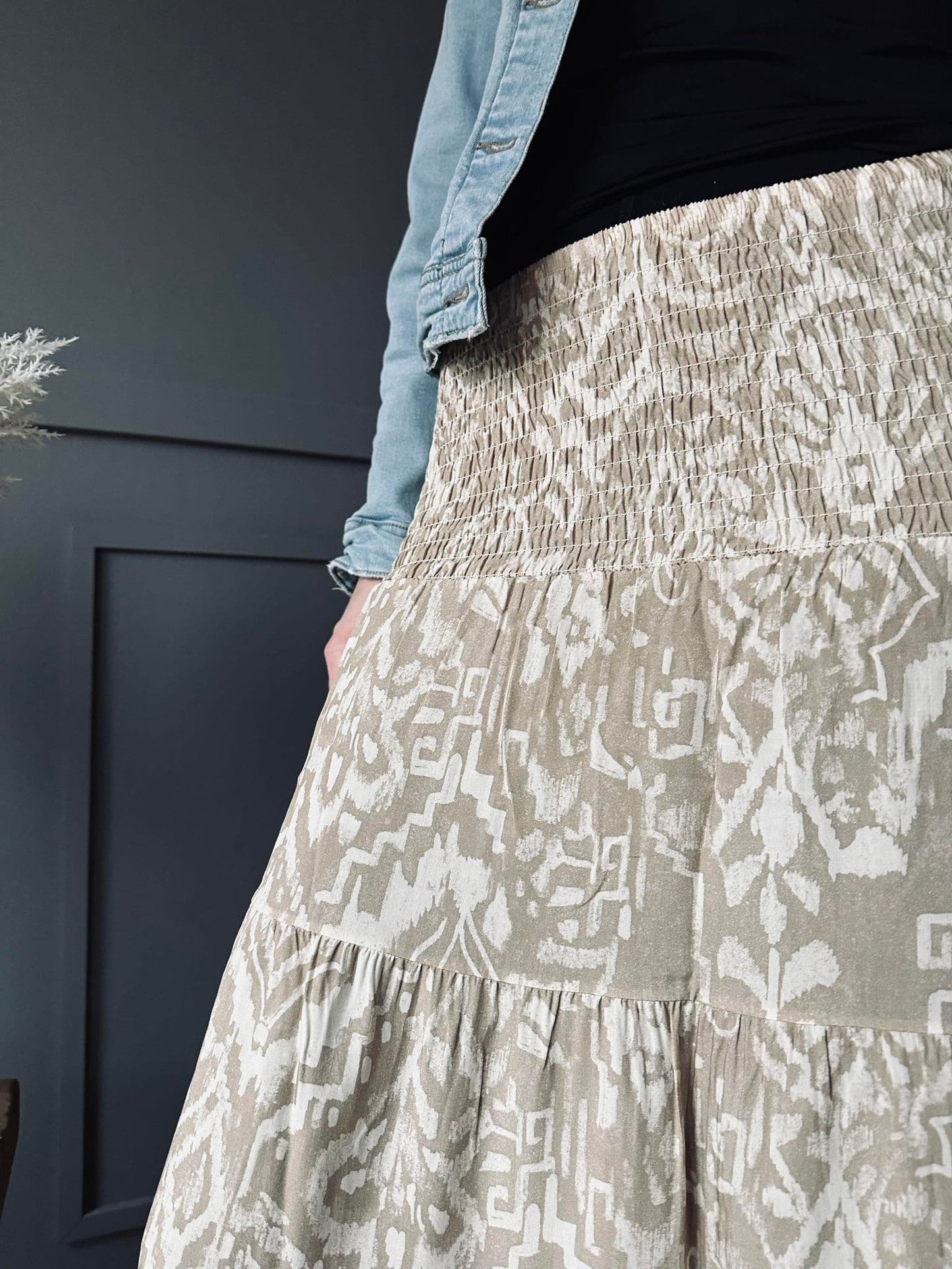 Nederdel Boho beige - VIAMAJA.DK