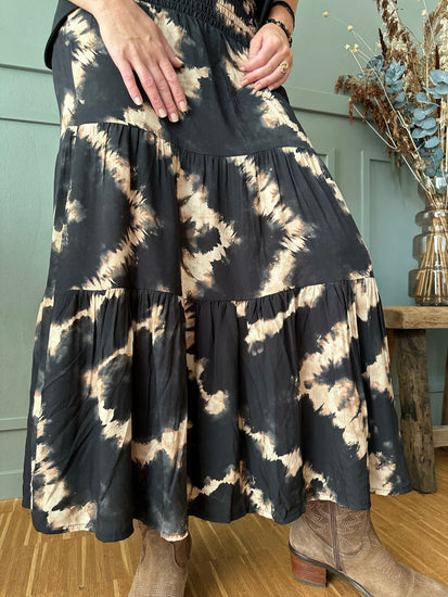Nederdel Boho - Black / Mocca - VIAMAJA.DK
