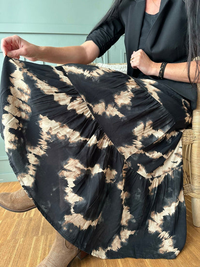 Nederdel Boho - Black / Mocca - VIAMAJA.DK